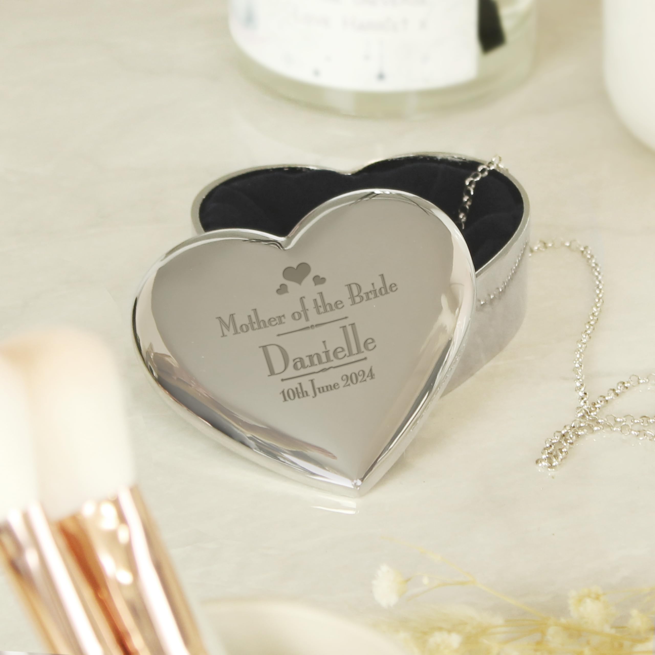 Personalised Memento Company Personalised Decorative Wedding Mother Of The Bride Heart Trinket Box