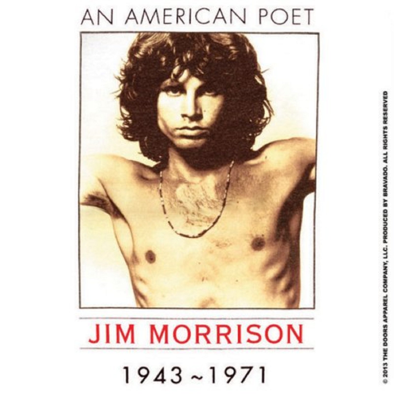 The Doors Coaster American Poet morrison Official 9.5cm x 9.5cm single cork One Size