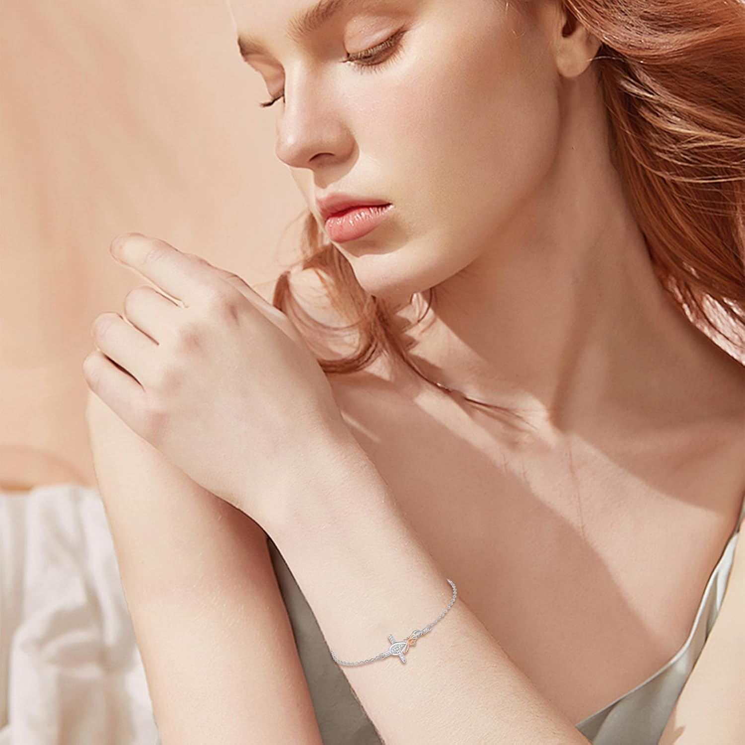 MEDWISE Cross Bracelet 925 Sterling Silver Christian Bracelets for Women Faith Catholic Bracelet Religious Bracelets Adjustable Bracelet Chain Birthday Christmas Jewelry Gift for Women - Image 5