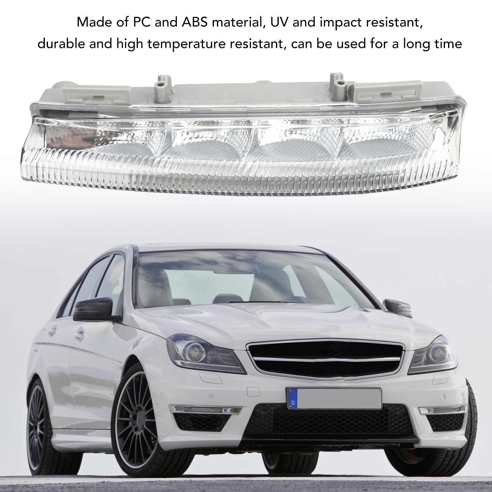 Feux de Circulation Diurnes, Feux de Circulation Diurnes LED Antibrouillard A2049068900 de Remplacement pour Benz Classe C W204 Classe E W212 C230 C250 C300 C350 Conduite Automobile, Ensembles(Gauche)