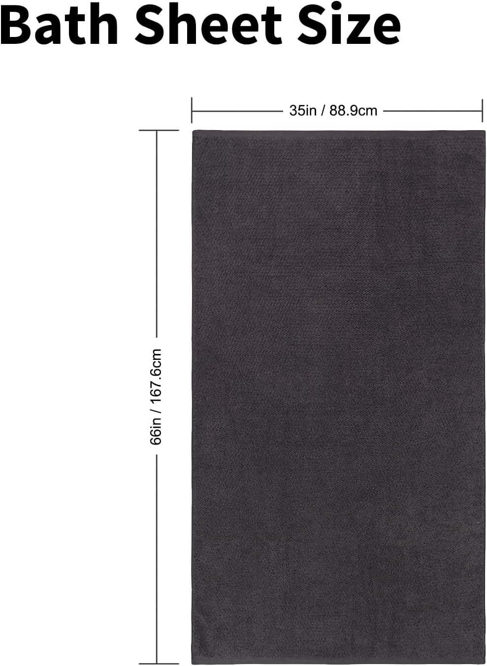 Everplush Diamond Collection Extra Large Bath Sheet Towel – 1 PK, Super Soft & Highly Absorbent, Quick-Drying & Oversized. Perfect for Bathroom, Pool, Swimming Use (Charcoal, 35" x 66" 1PK) image 2