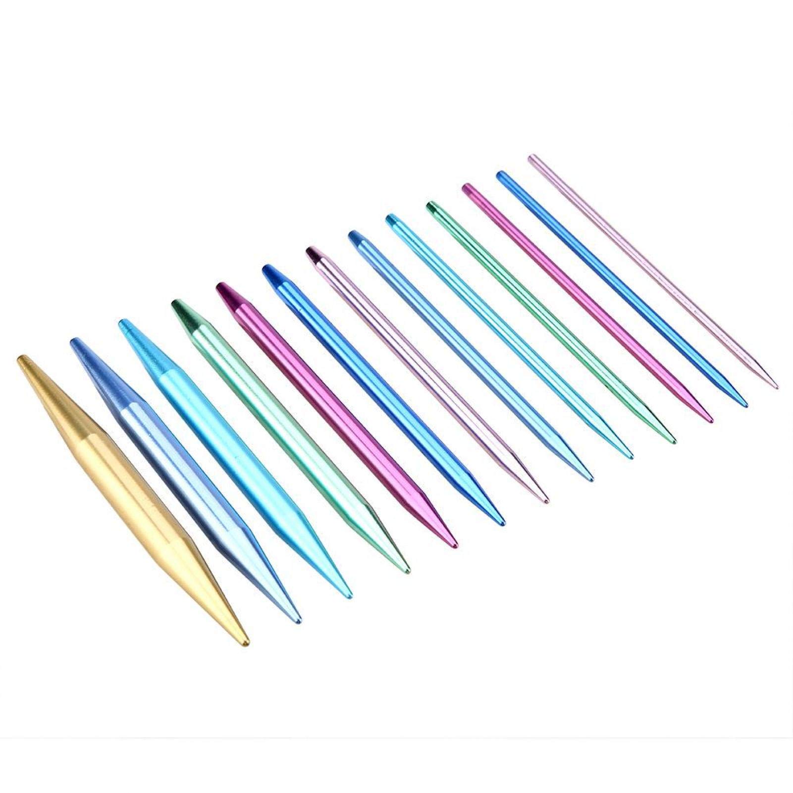 Tnfeeon Juego de Agujas de Tejer Circulares Juego de Agujas de Tejer Circulares, Juego de Agujas de Tejer de Ganchillo de Aluminio Intercambiables para Principiantes
