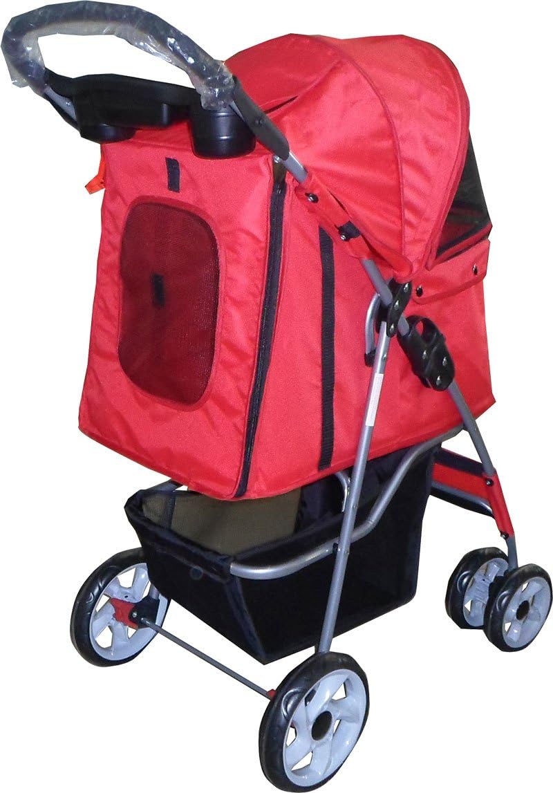 red dog stroller