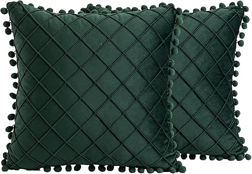 Juego de 2 fundas de almohada decorativas de 18 x 18 pulgadas, fundas de almohada cuadradas suaves para sala de estar, sofá, cama, decoración del