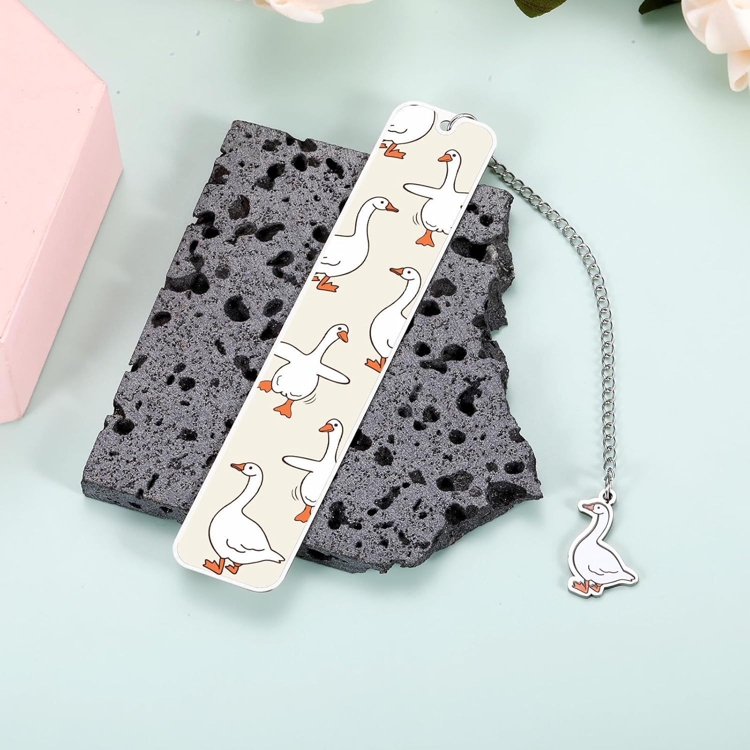 Funny Silly Goose Book Marks for Reading Women Hilarious Birthday Christmas Gifts Ideas Book Lovers Gifts for Women Stocking Stuffers Metal Bookmark Book Accessories for Bookish 1Pcs 2-Sides - Image 4