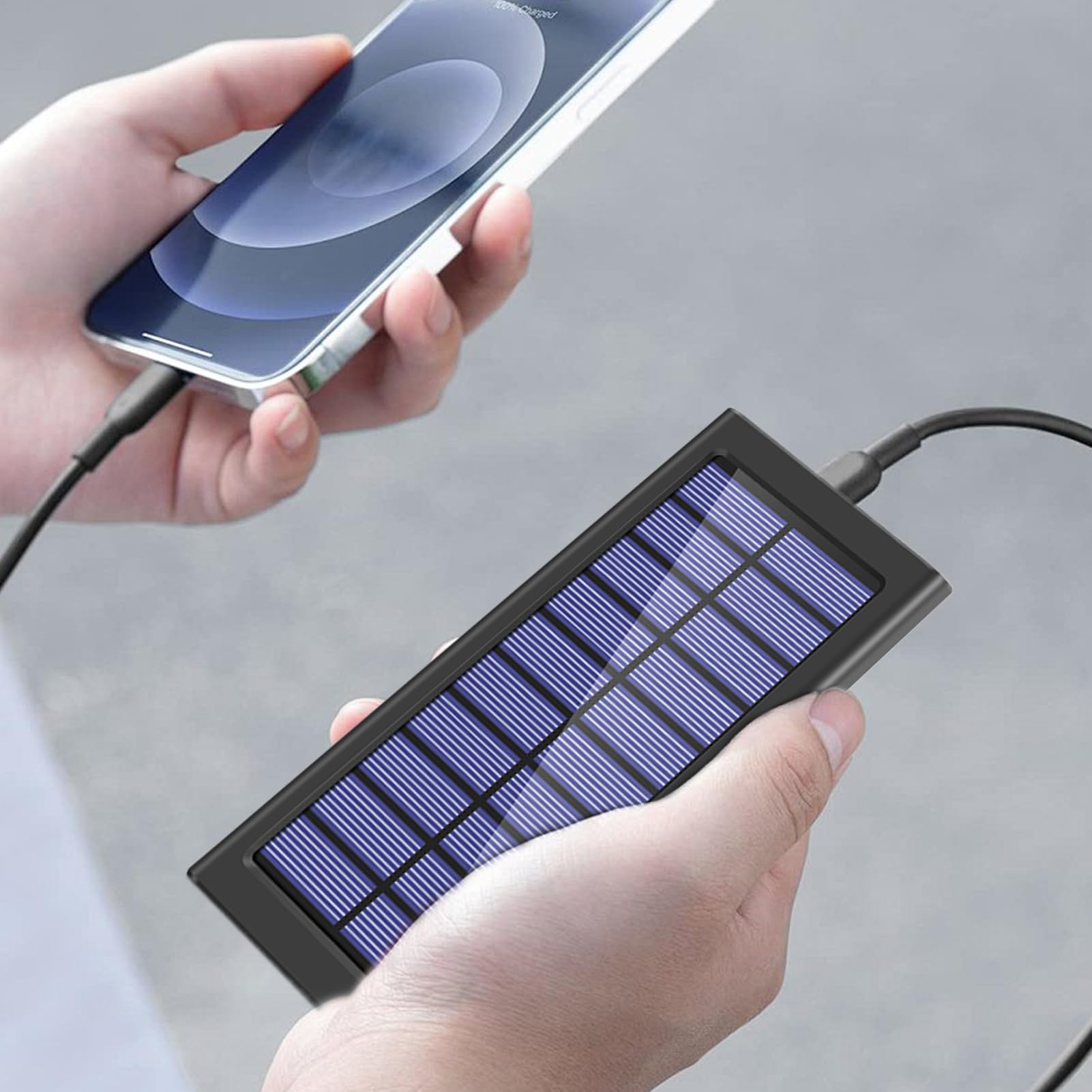 Power Bank Solare Portatile Batteria A Ricarica Rapida Portatile Da 10000