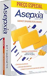 Kit Asepxia Sabonete Em Barra Facial Enxofre Antiacne Para Pele Oleosa, Controla Oleosidade E Acne, Tratamento Facial Profundo Com Enxofre, 80g, 3-Pack