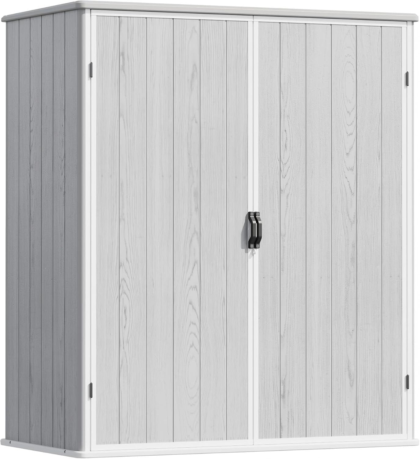Devoko 5x3 FT Resin Outdoor Storage Shed with Floor, Plastic Outdoor Storage Cabinet for Patio, Garden, Backyard, Dark Gray