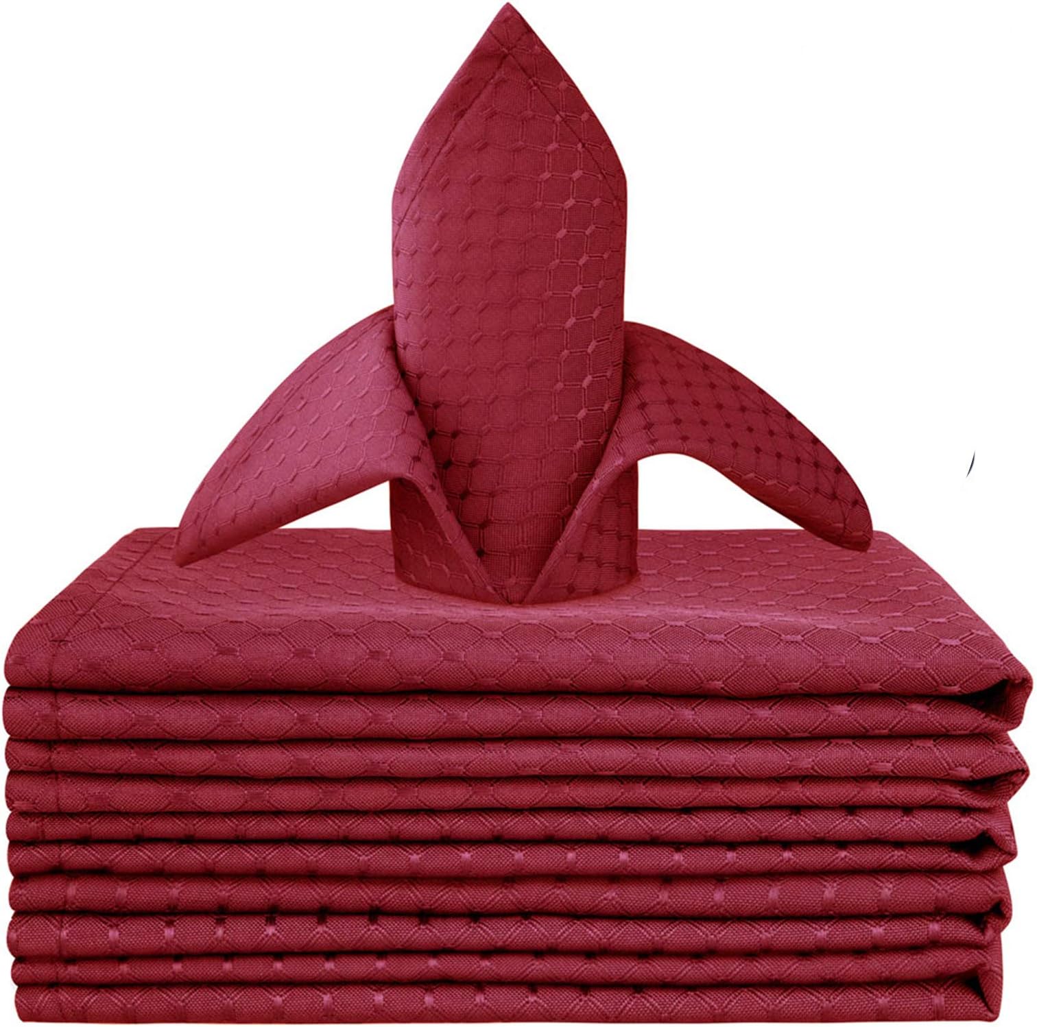 VCVCOO Red Dinner Napkins Set of 6, Cloth Napkins17 inch Reusable Washable,Waffle Napkins for Wedding Holiday Christmas