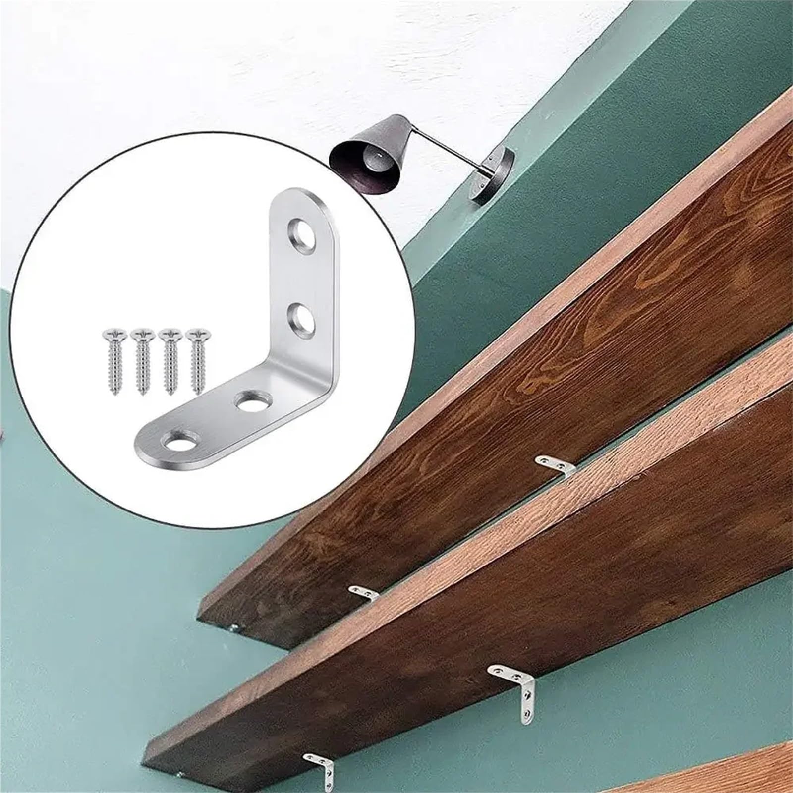 20 set di supporti angolari a L for staffe ad angolo retto, connettori for mobili in acciaio inossidabile da 90 gradi, con viti Per Mobili, Scaffali, Sedie In Legno(40*40*16mm)