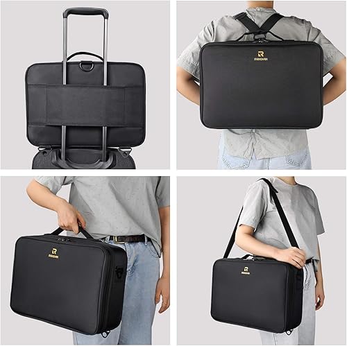 Miniatura 3 de MONSTINA - Estuche de maquillaje de gran capacidad organizador de cosméticos de 3 capas bolsa de maquillaje estuche de maquillaje de artista caja