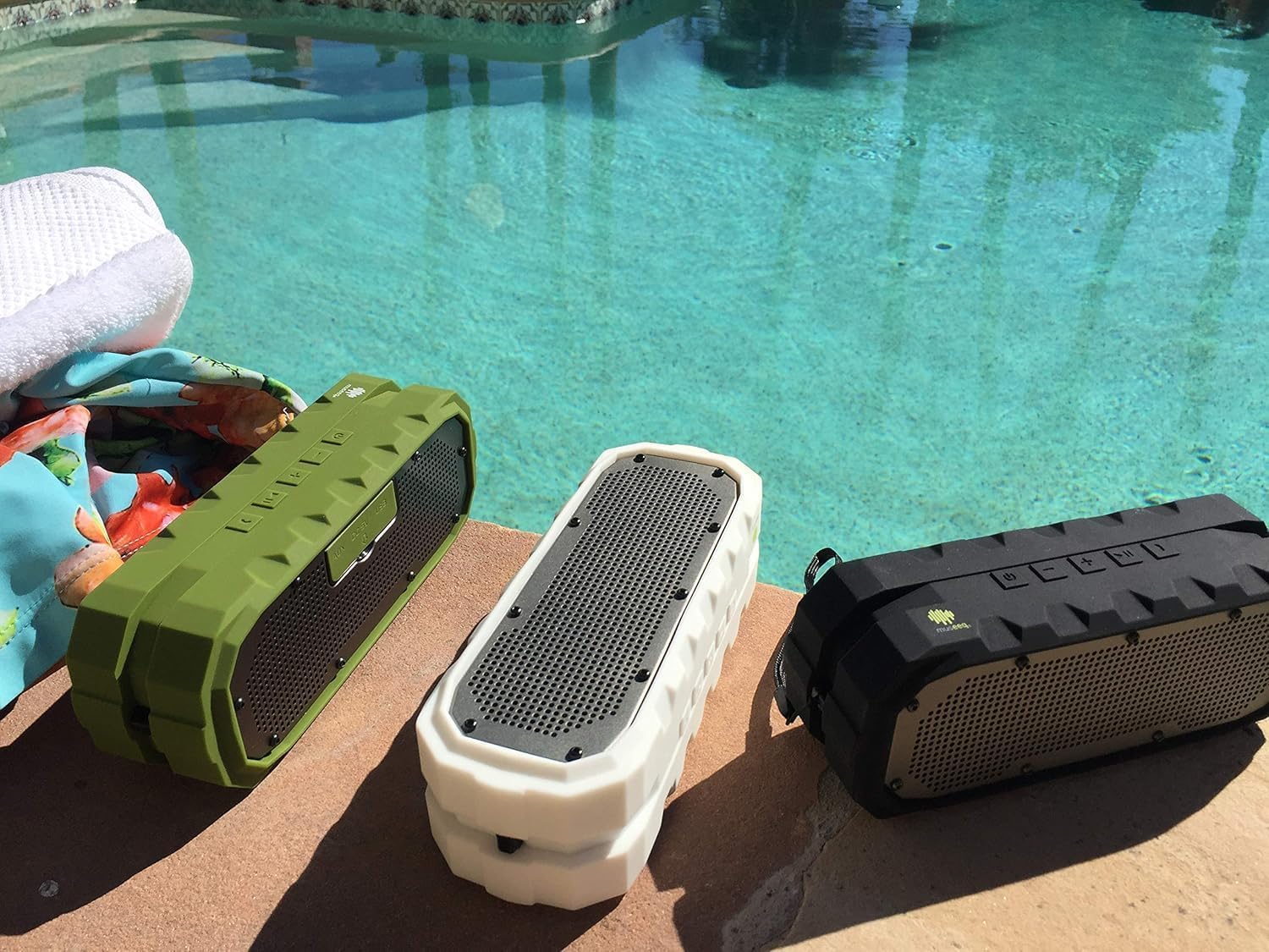 W-200BT Rugged Waterproof Bluetooth Speaker for Shower & Outdoors, Portable Wireless Speaker with Microphone for Calls, AUX/USB Travel Speaker, Camping Beach Bathroom Gift(Green)