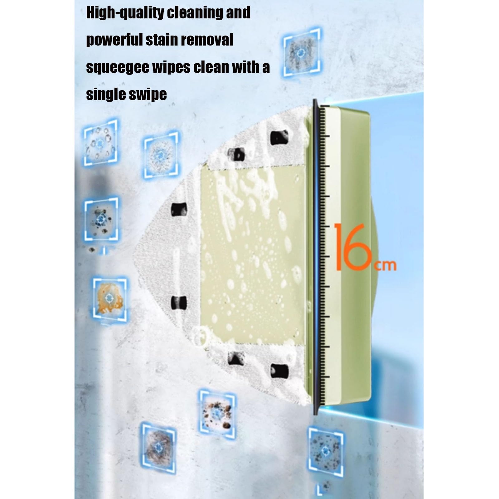 Limpiador de Ventanas magnético, Herramienta de Limpieza de Doble Cara, con depósito de Agua y escobilla de Goma, Adecuado for Vidrio de 3-30mm