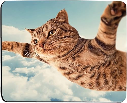 Flying cat elegant rectangular mouse pad