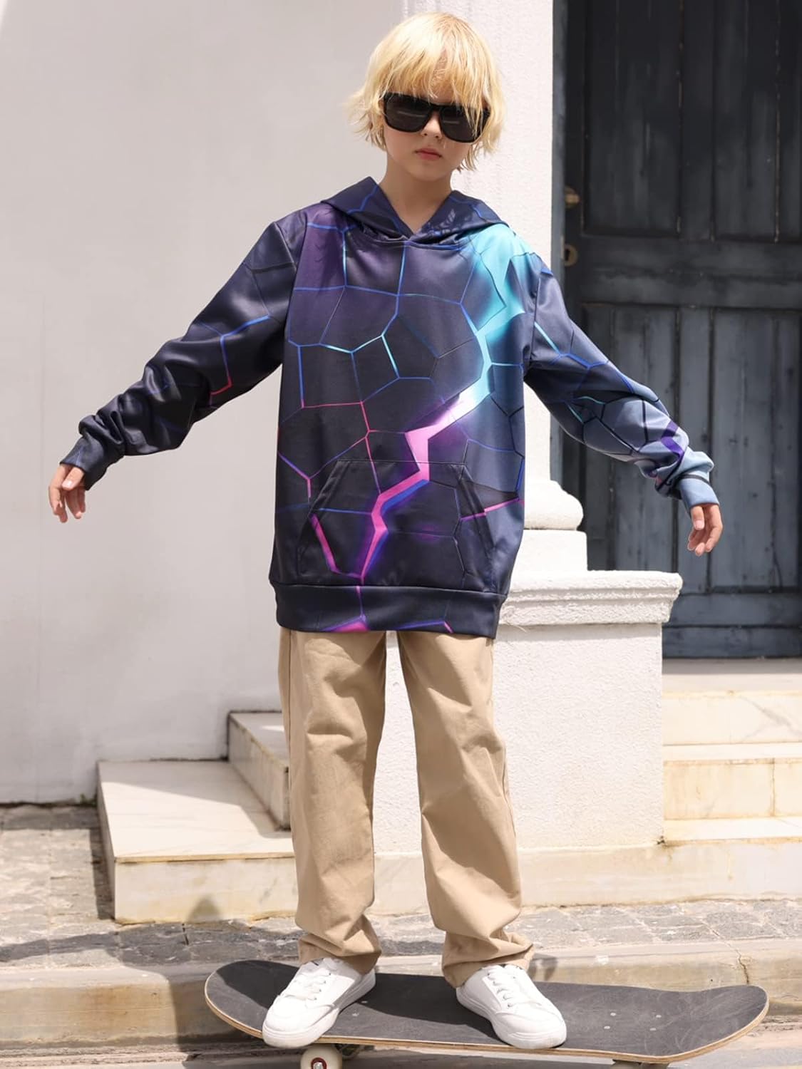 AIDEAONE 5-16T Boys Girls Hoodies Kids 3D Print Pullover Sweatshirts with Pocket - Image 2