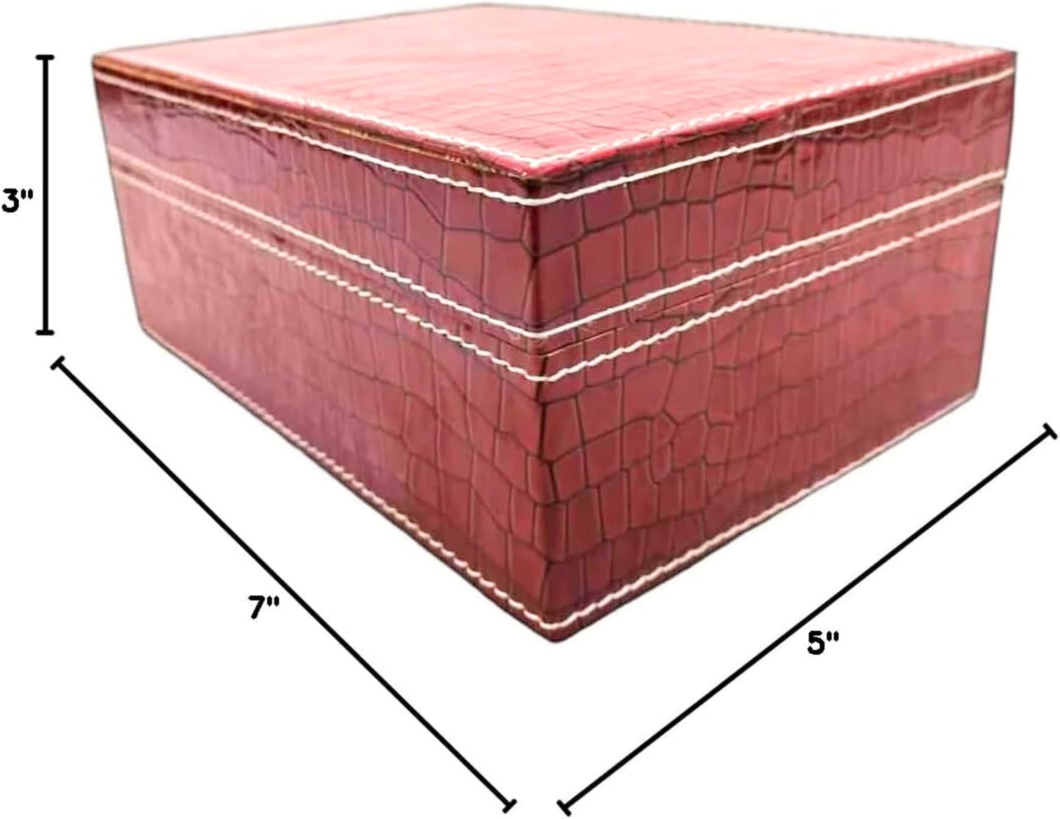 collectiblesBuy Handmade Dark Red Wooden Jewelry Box – Vintage Keepsake Organizer with Lid | Elegant Decorative Storage for Side Table, Home Decor & Gift for Women image 3