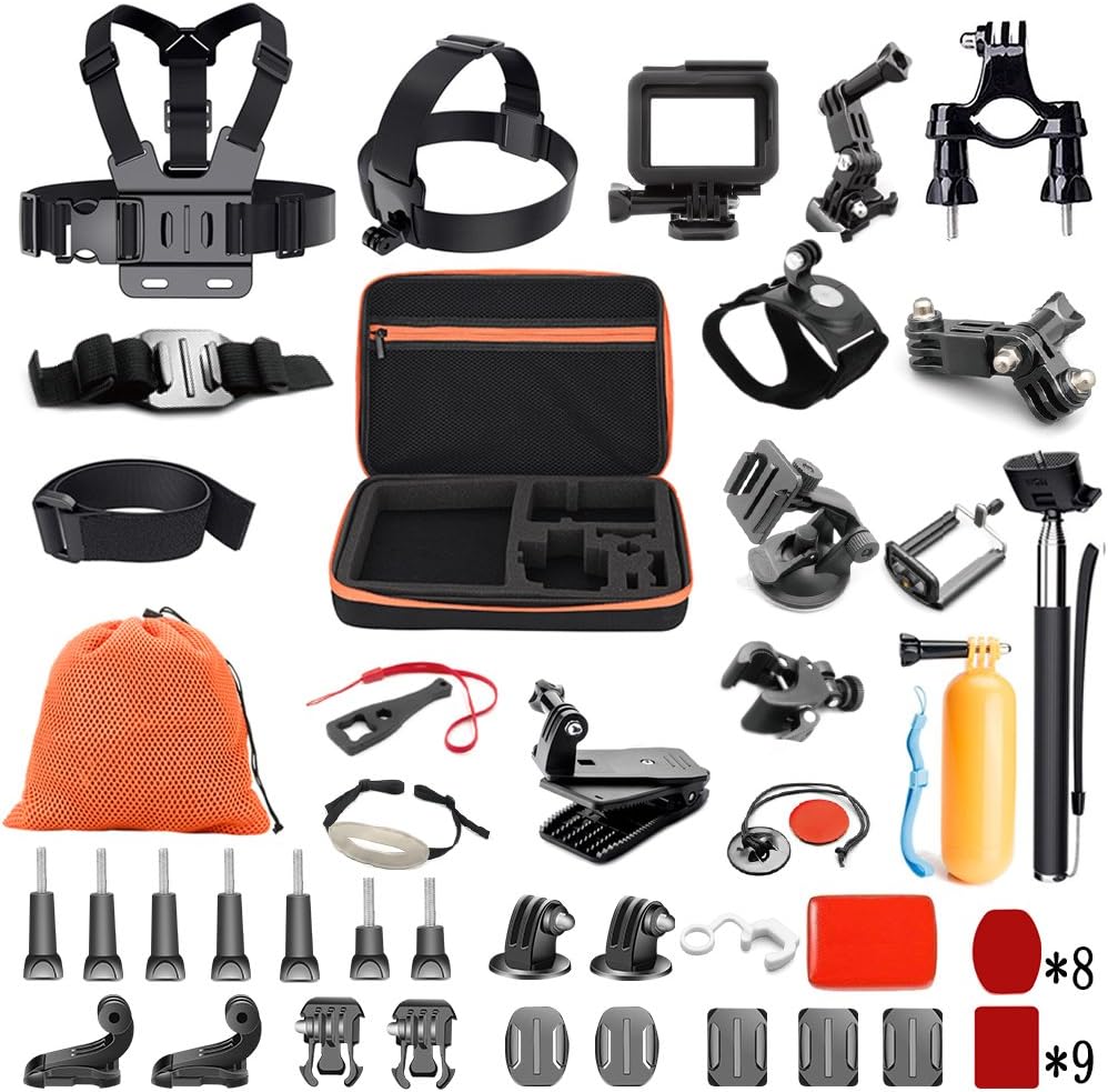 Pieviev Accessories Case Kit for Go pro (55+ Items,Included HERO5 Black Frame)