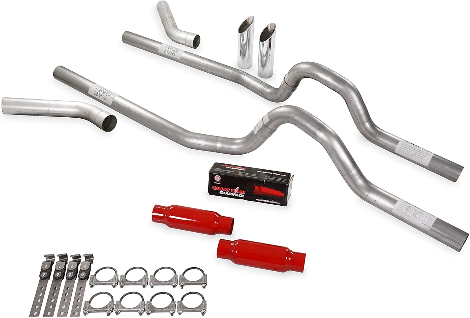 Truck Exhaust Kits Shop Line Dual Exhaust System 3 inch Aluminized Cherry Bomb