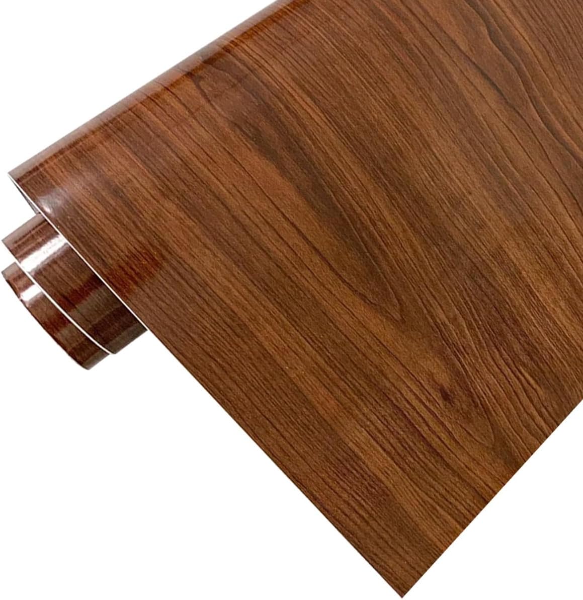 Queenbox 19.6x118.1in Glossy Wood Grain Vinyl Wrap Car Internal Self Adhesive Air-Release Sticker Decal for DIY Vehicle Bike Bicycle Furniture, 3