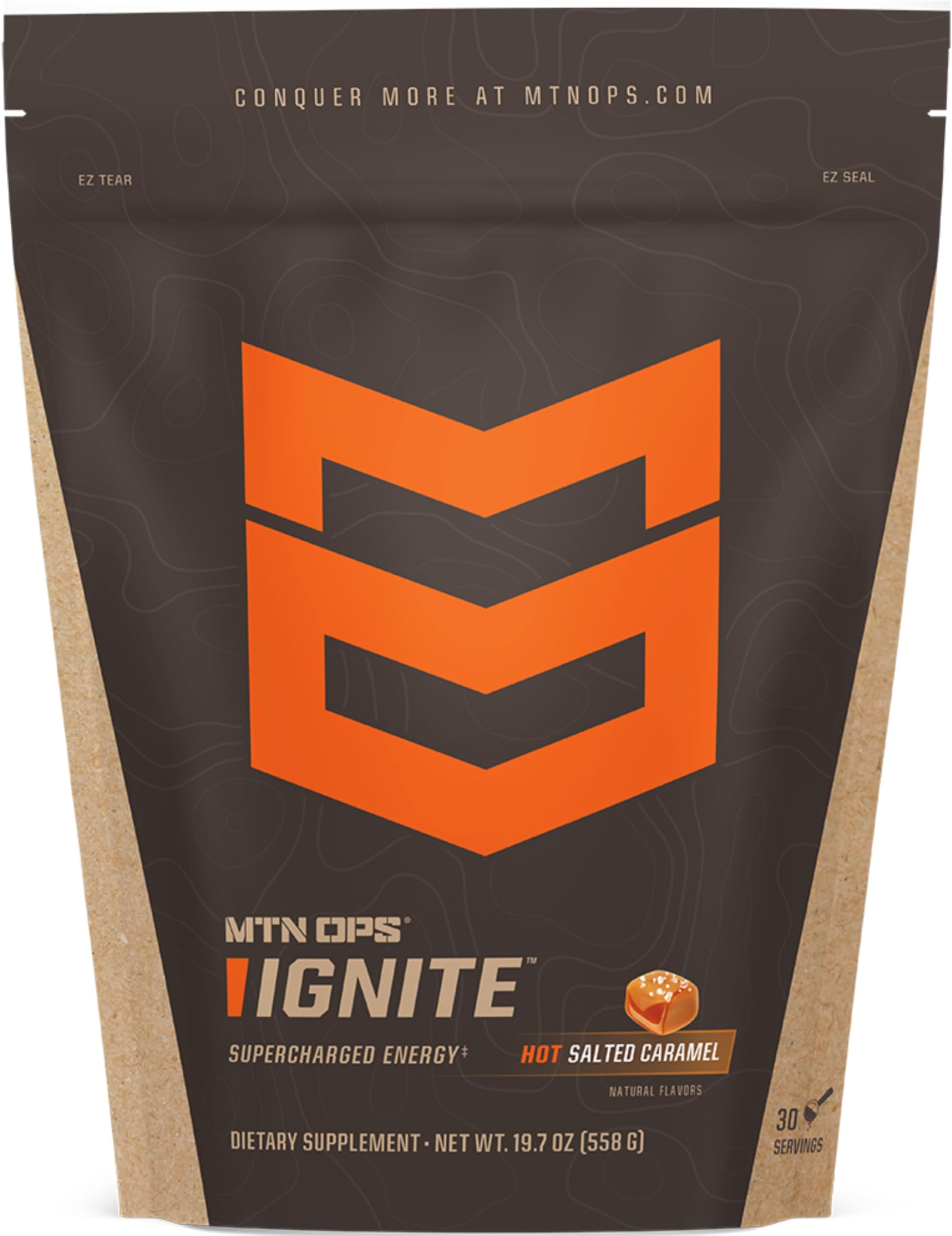 Hot Ignite Supercharged Energy Drink Mix Coffee Alternative, 30-Serving Bag, Salted Caramel