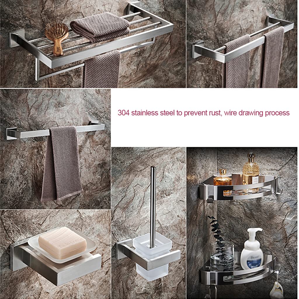 Toalleros, Juego de Toalleros, Barra de Toalla de Acero Inoxidable, Soporte para Papel Higiénico, Ganchos para Toallas, Kit/Gancho de Montaje en Pared/Cepillo de Baño/a