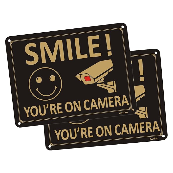 Buy Ayifan 2Pack Smile You're On Camera Sign Sticker for Car Video