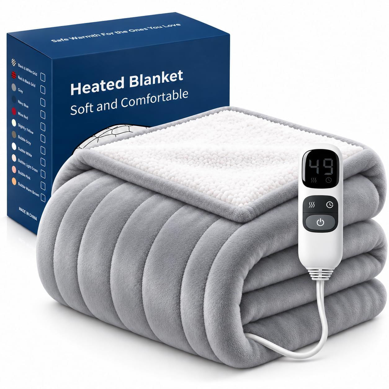 Heated Blanket, Electric Throw Blanket 50 x 60 in, 10 Heat Settings