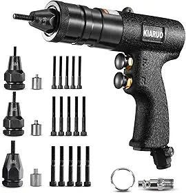 Pistola de porca de rebite pneumático M4, M5, M6 com mandris de substituição, RPM 1500 Arma de rebite de tração de grau industrial MODEI: interruptor de botão LM08