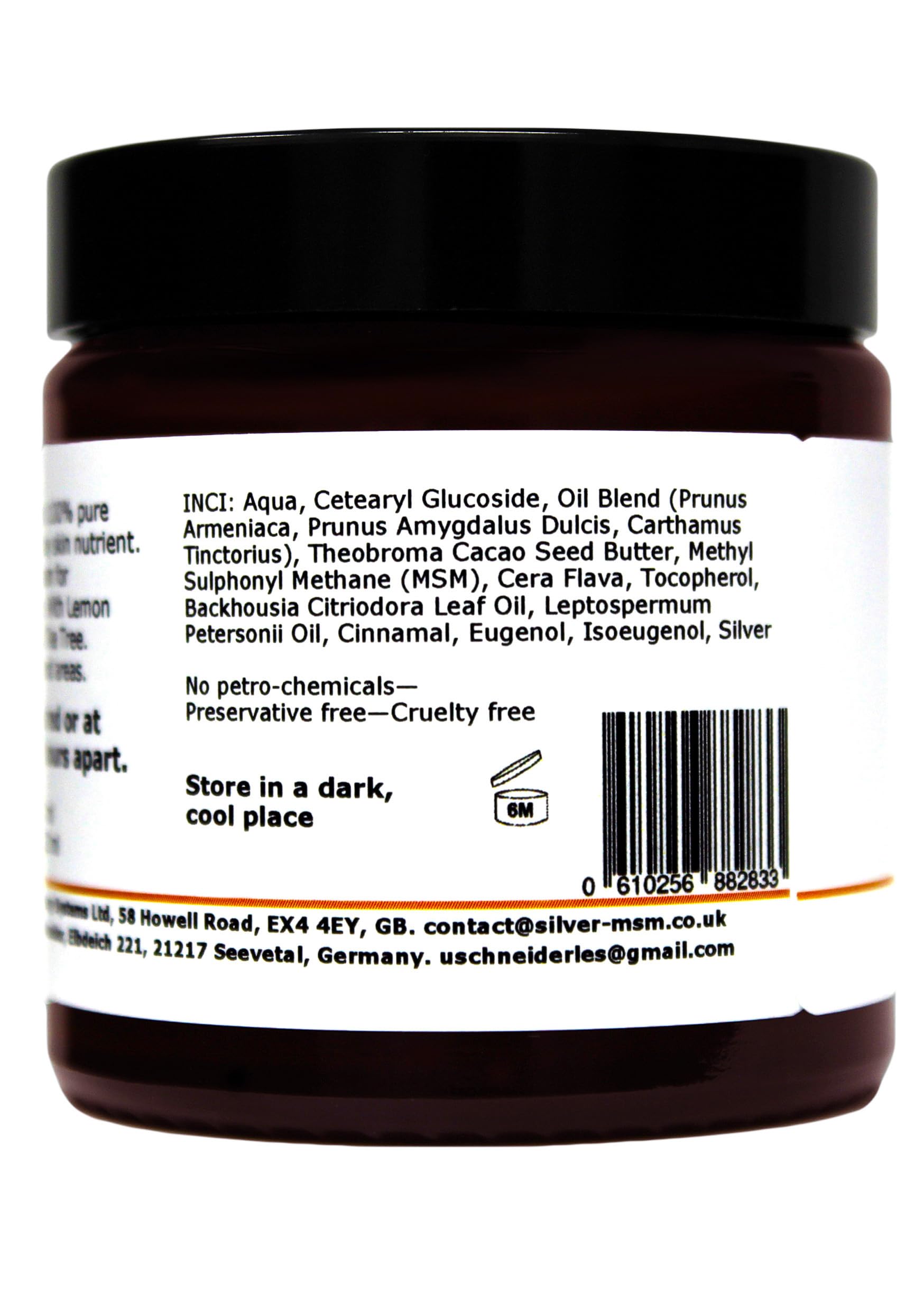 La crema Plata-MSM con aceites esenciales de limón mirto y de limón del árbol del té - 120 ml