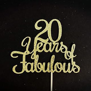 Atelier Elegance 20 Years of Fabulous Cake Topper, 20th Birthday Cake Topper, 20th Anniversary