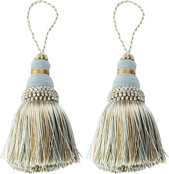 2Pcs Colorful Tassel Key Tassels DIY AccessoriesMix Blue