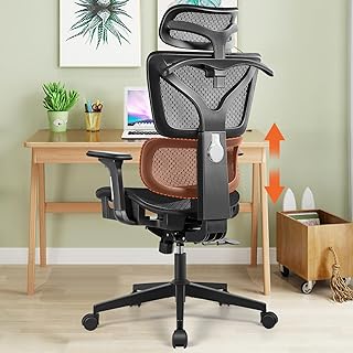 Razzor Ergonomic Mesh Office Chair High Back Desk Chair with Adjustable Lumbar Support and Headrest, 3D Flip-up Arm Computer Gaming Chair, Executive Swivel Task Chair