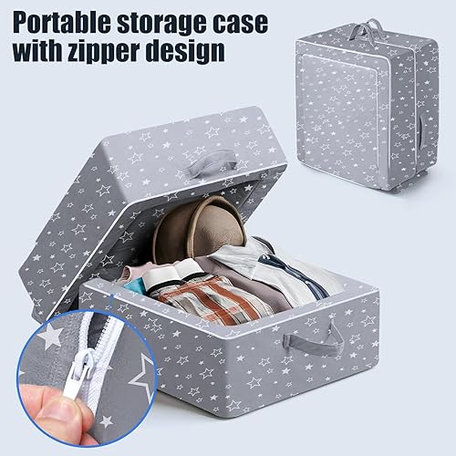 Miniatura 4 de REAWUL Cama de viaje plegable portátil para niños, cama de piso para niños, funda lavable para niños pequeños y niños, gris