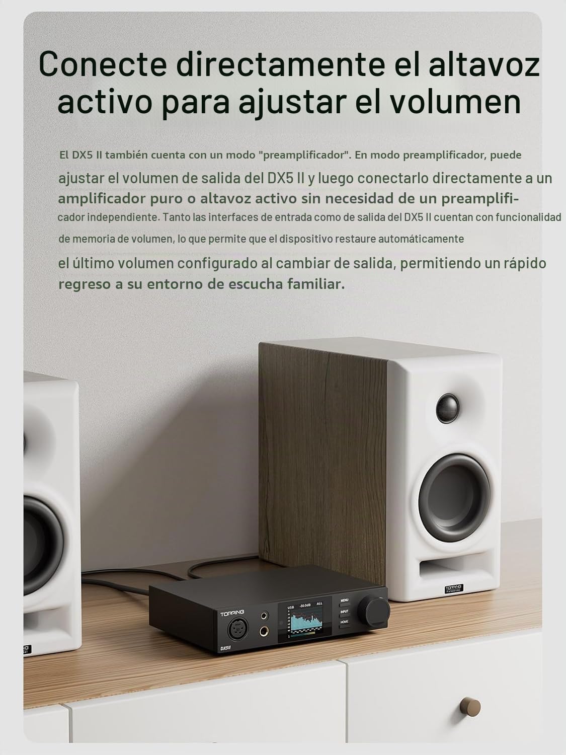 Topping DX5 II DAC Amplificador de Auriculares con Bluetooth 5.1, Chip DAC ES9039Q2M, Amplificación X-Hybrid, Ecualización de 10 Bandas y Salidas Balanceadas, USB XMOS, Alta Resolución, RC, Plata