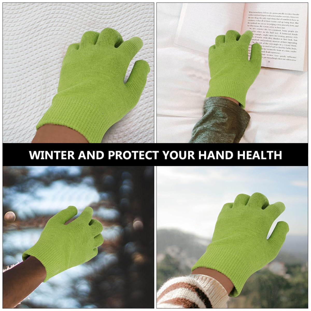 Feuchtigkeitsspendende Spa Handschuhe Zufällige Farbe 4 Paar aus Baumwolle und Silikon für Handpflege Einfache Reinigung für Winter und Trockene Haut