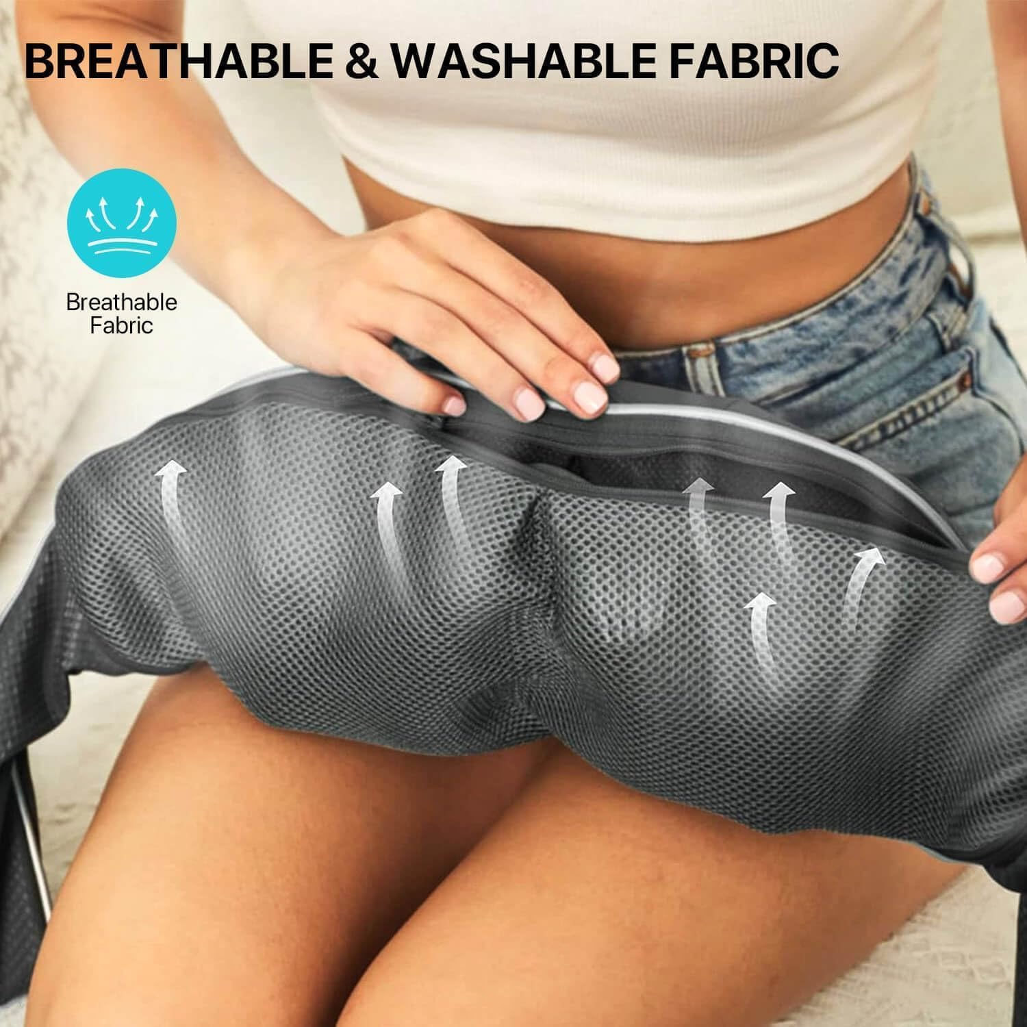 ALLJOY Massaggiatore Cervicale Senza Fili, Massaggiatore per Collo e Spalle con Riscaldamento, Massaggio Shiatsu Elettrico Schiena 3D Tre Velocità Regolabili, Regalo per Uomo Donna