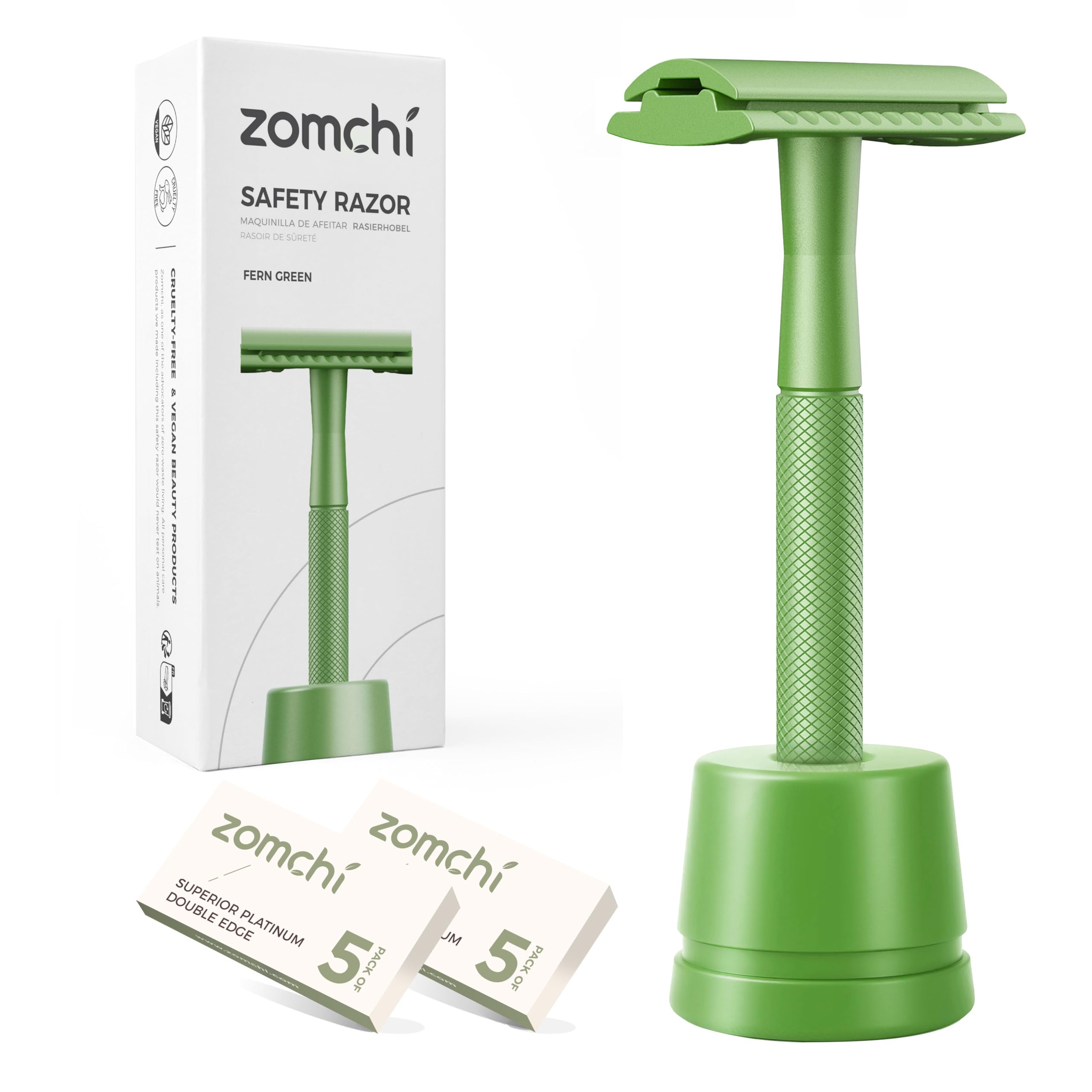 ZOMCHI Maquinilla de Afeitar de Seguridad para Mujer, de 5 Hojas, con Estuche Delicado, Sin Plástico - Vertical Rainbow — view 12
