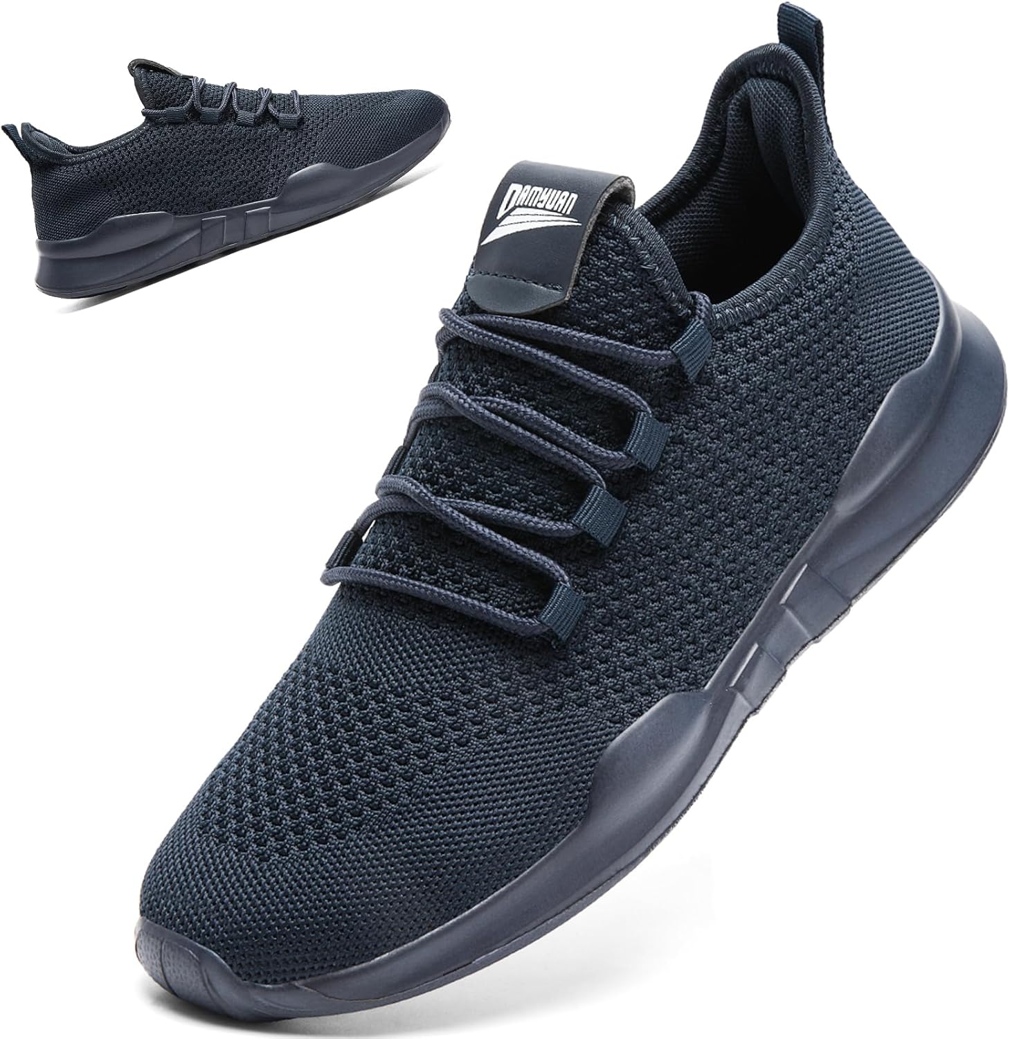 QIJGS Running Shoes for Men Tennis Athletic Gym Sneakers Mesh Lightweight Sports Fashion Workout Casual Shoes-Dark Blue-10