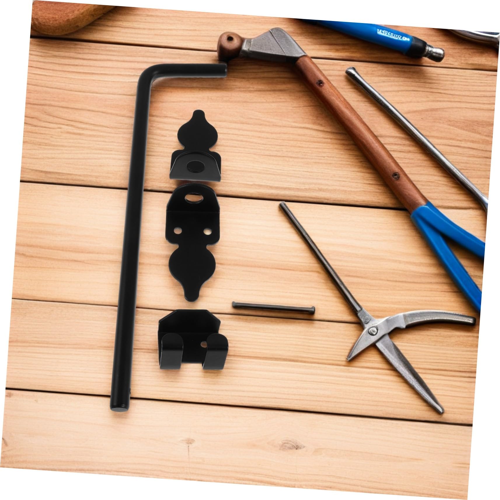 Boulon de Canne Robuste 12 Pouces pour Portail de Jardin Extérieur Noir