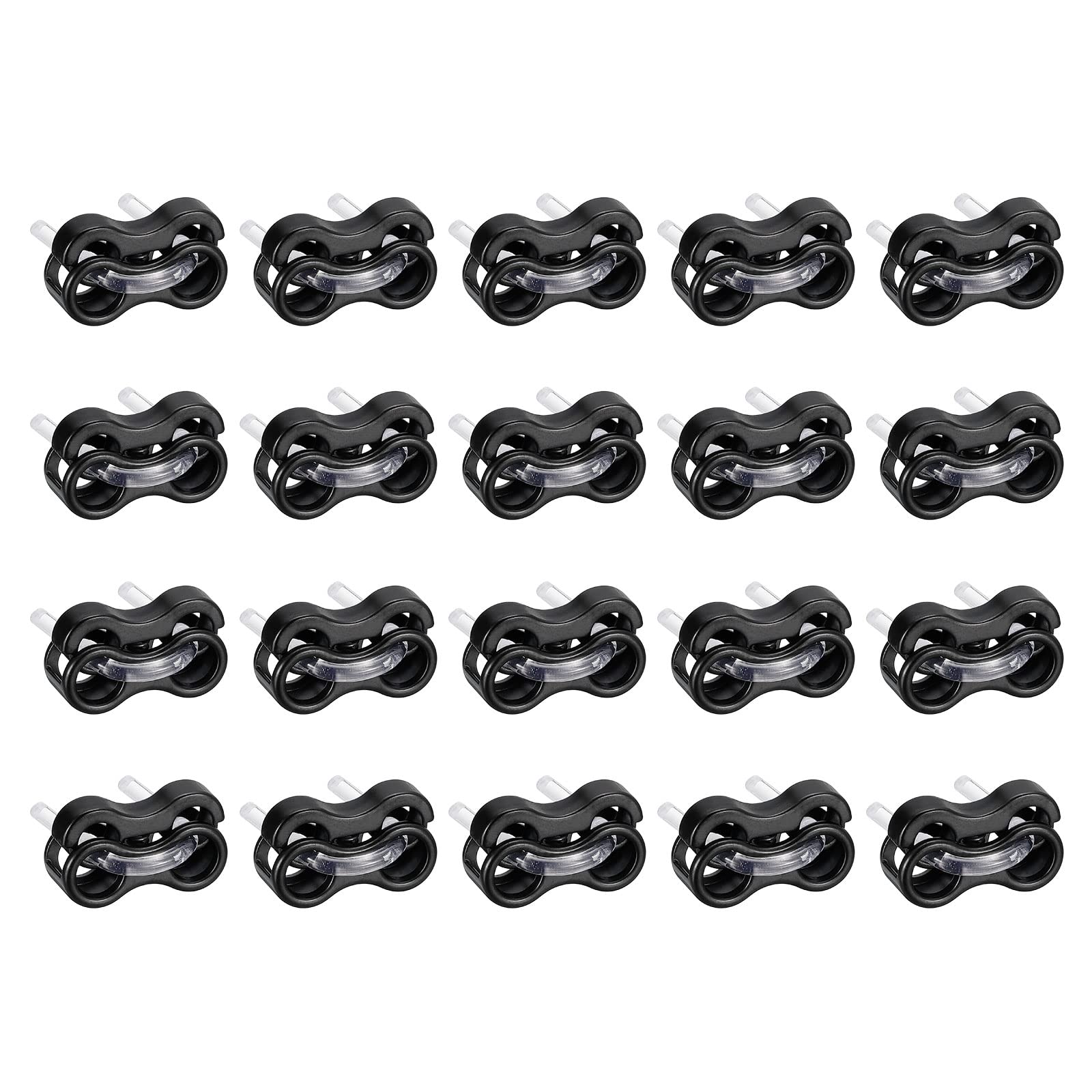 Sourcing Map 6 Plastic Spring Cord Locks End Stopper Double Hole Lever