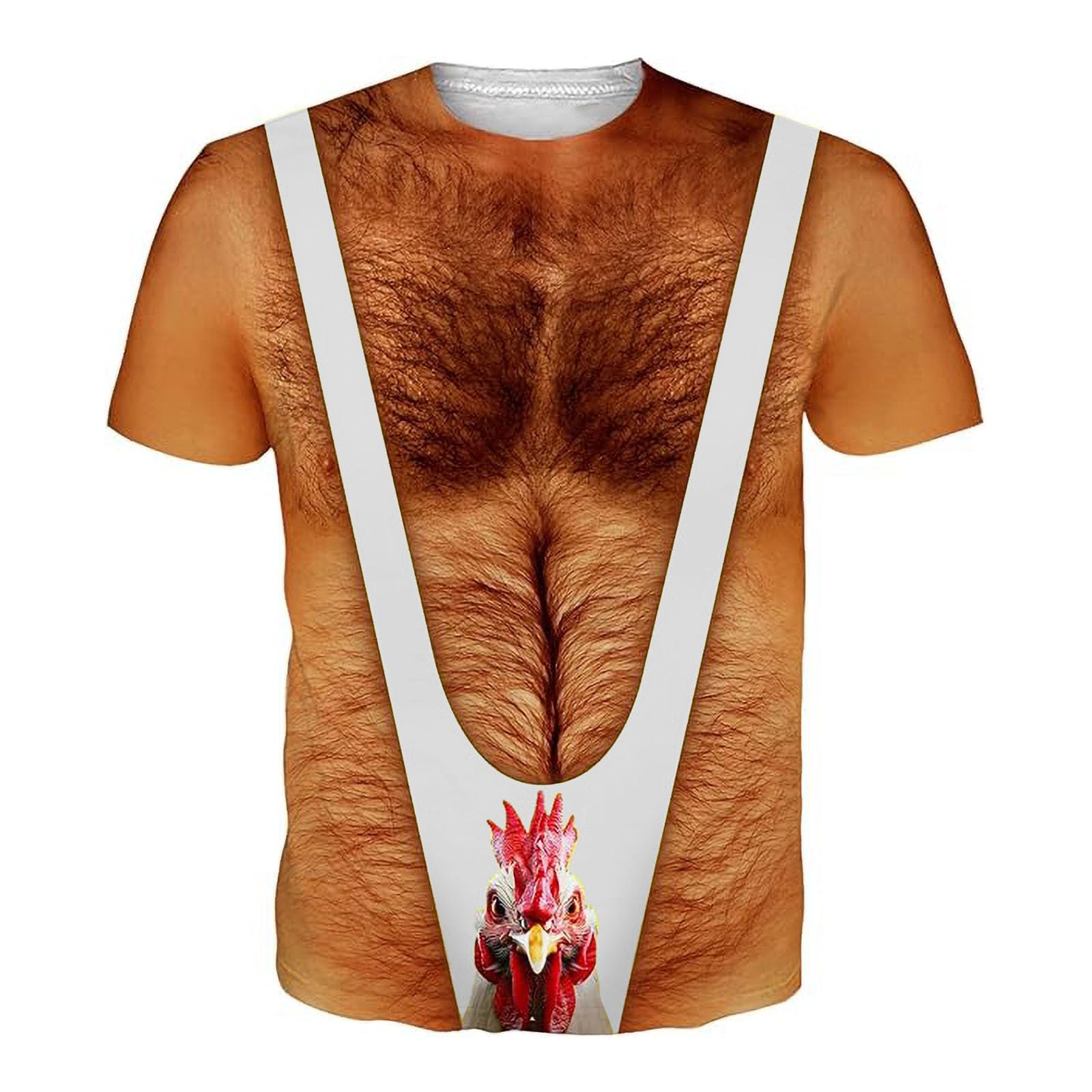 Muscle Shirts Men's Funny Shirt Outdoor Carnival Costume Unisex Beer Costume Round Neck Ugly T-Shirts with 3D Sexy Print Running Shirt Muscle Fancy Dress Costumes, O White, L