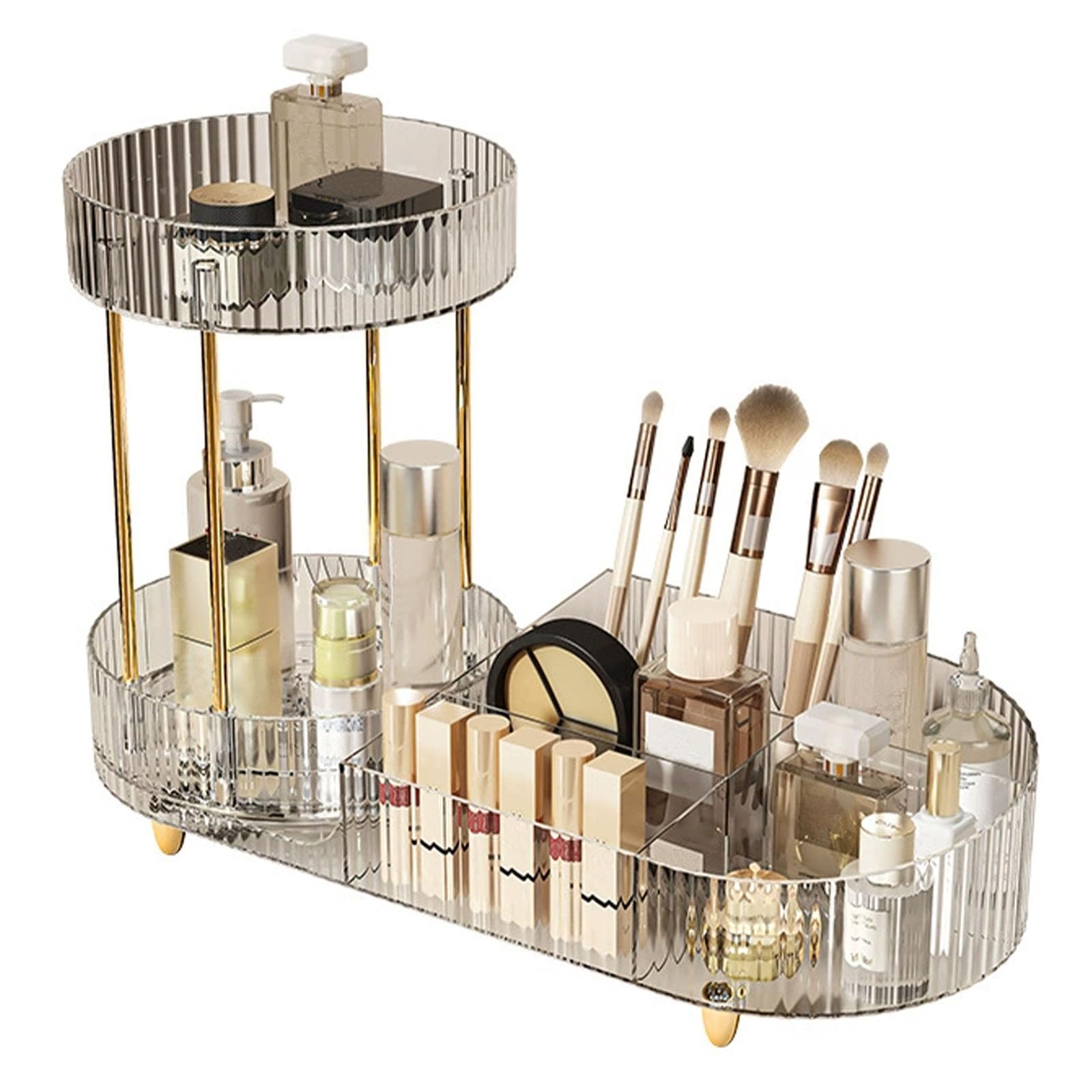 Organiseur de maquillage rotatif 360° Kottwca en acrylique transparent haut de gamme