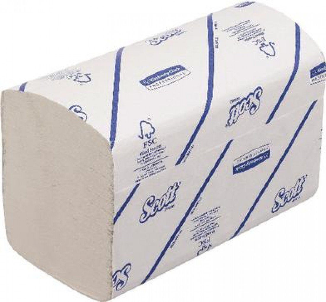 SCOTT 669 Xtra ręczniki do rąk, składane, 1-warstwowe, 240 arkuszy, białe (opakowanie 15 szt.)