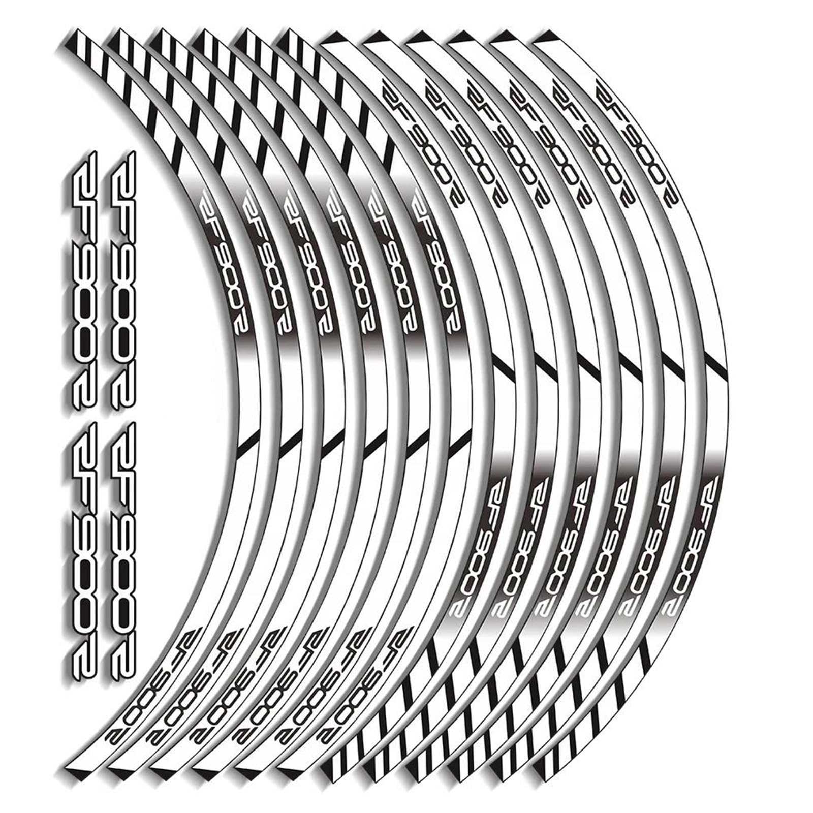 Ntpjk White Sticker Part For Suzuki Rf900r Rim Sticker Wheel Hub Stripe Motorcycle Ring Waterproof Reflective(White)