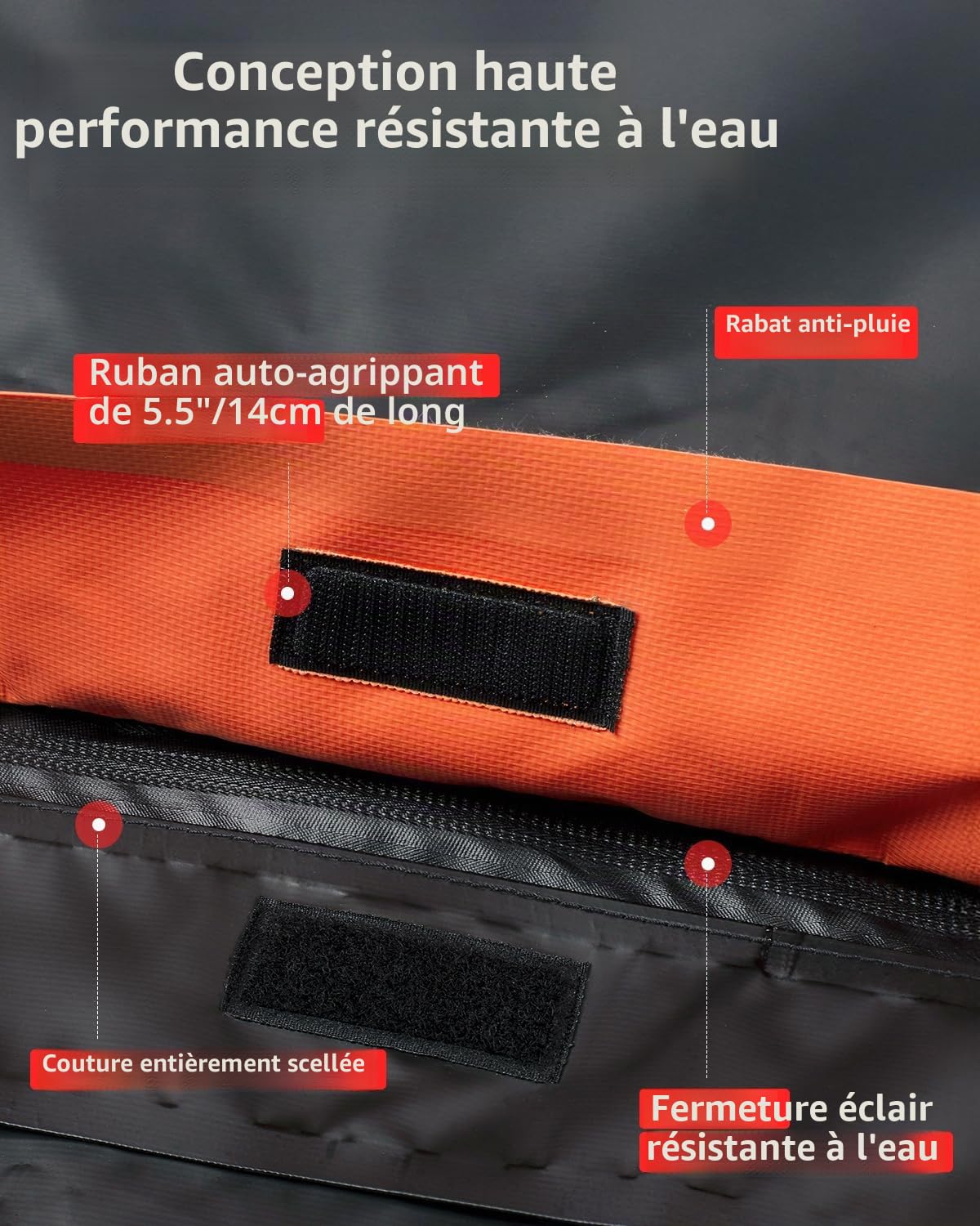Abahub 850L Coffre de Toit Pliable, Design Étanche Matériau 840D, Universel pour Tous Les Modèles avec/sans Porte-Bagages, avec Crochets de Portière Base Antidérapante Inclus,Grande Capacité