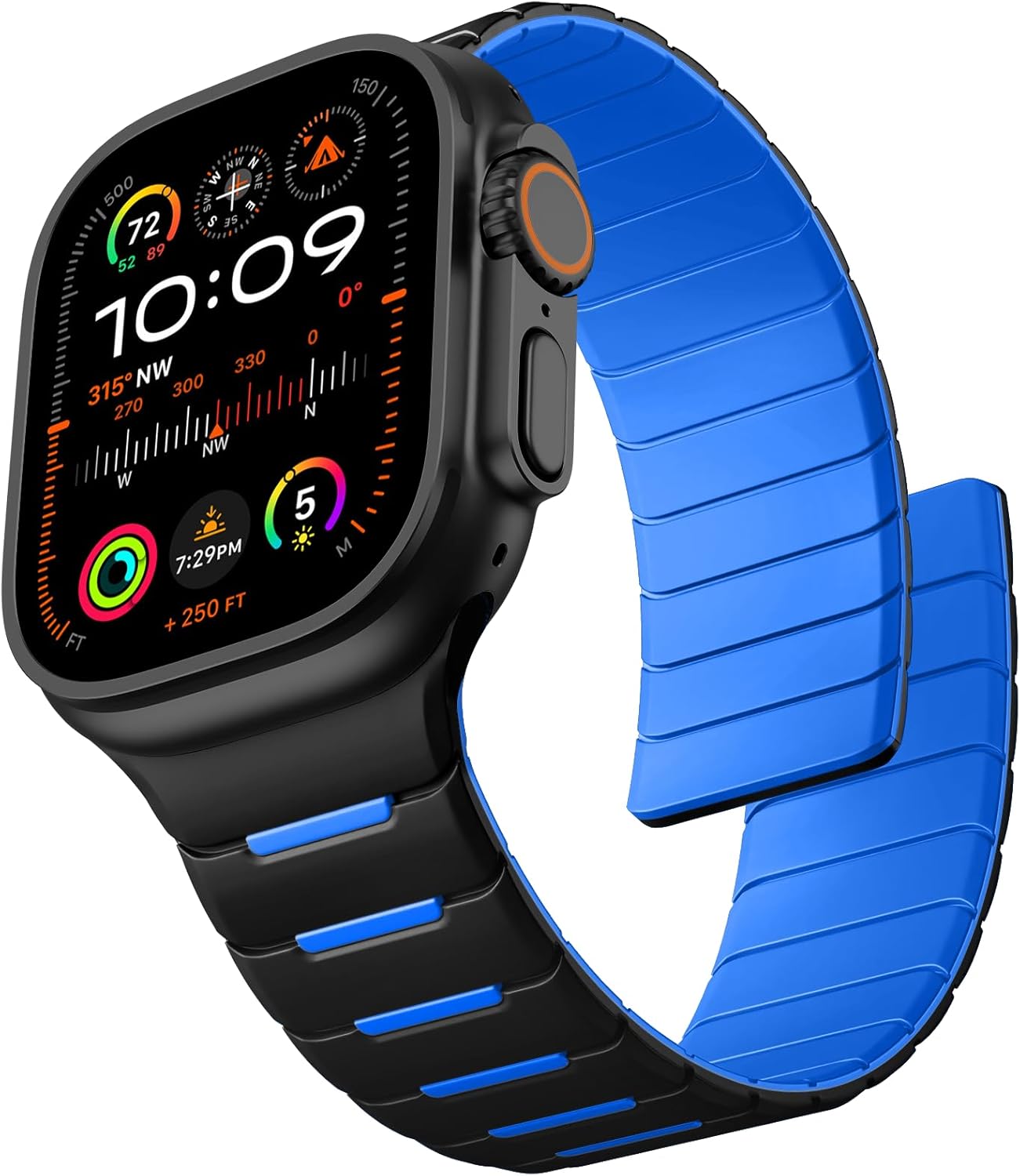 Easuny Sport Magnetic Band Compatible with Apple Watch Ultra 3/2/Ultra Band for Men 49mm 46mm 45mm 44mm 42mm 41m 40mm 38mm, Silicone Waterproof Loop Strap for iWatch Series 11 10 SE 9 8 7 6 5 4 3 2 1