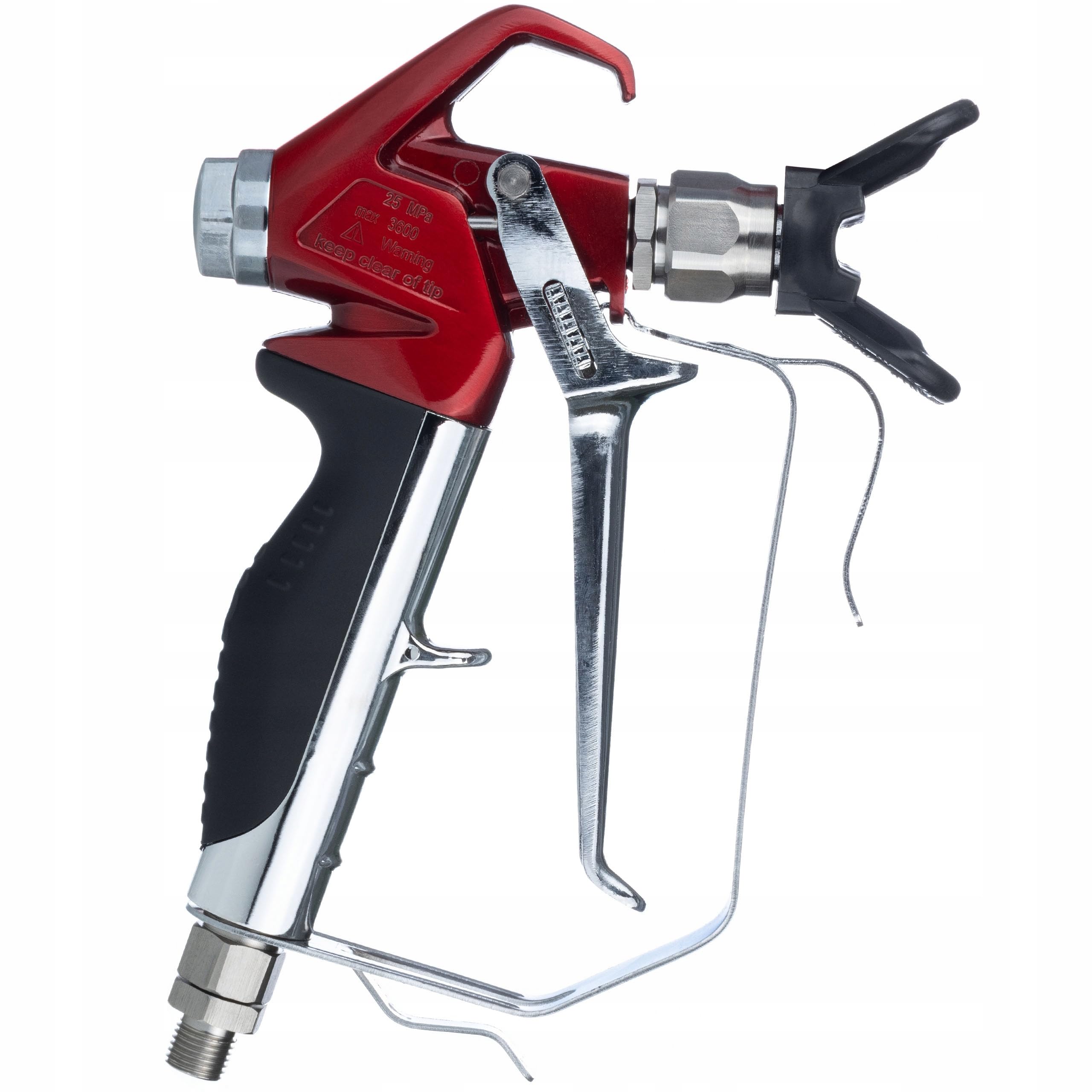 Pistolet natryskowy RX-PRO z zestawem zabezpieczającym dyszę ze stali nierdzewnej – 248 bar, przyłącze 1/4 cala, wbudowany filtr, ergonomiczny uchwyt | do urządzeń natryskowych Airless Rosfix i