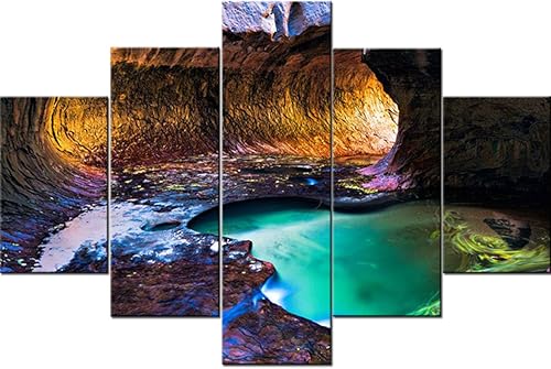 Vista 80 de Paisaje de 5 piezas pintura sobre lienzo