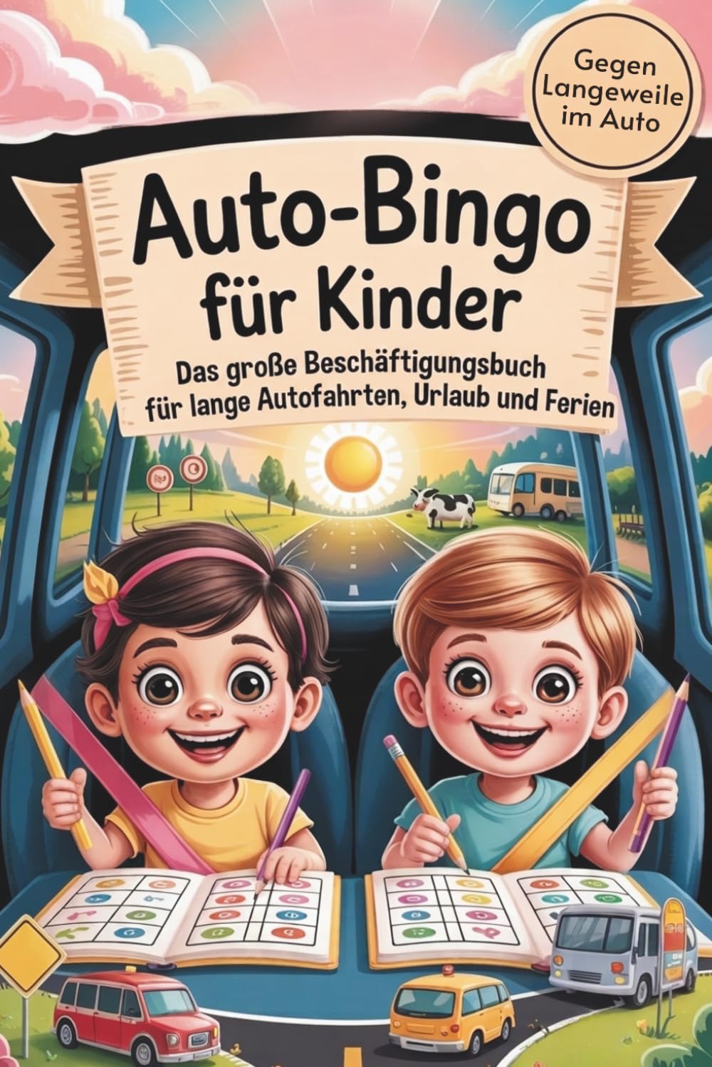 Auto-Bingo für Kinder: Das große Beschäftigungsbuch für lange Autofahrten, Urlaub und Ferien I Reisespiele I Beschäftigung Autofahrt kinder