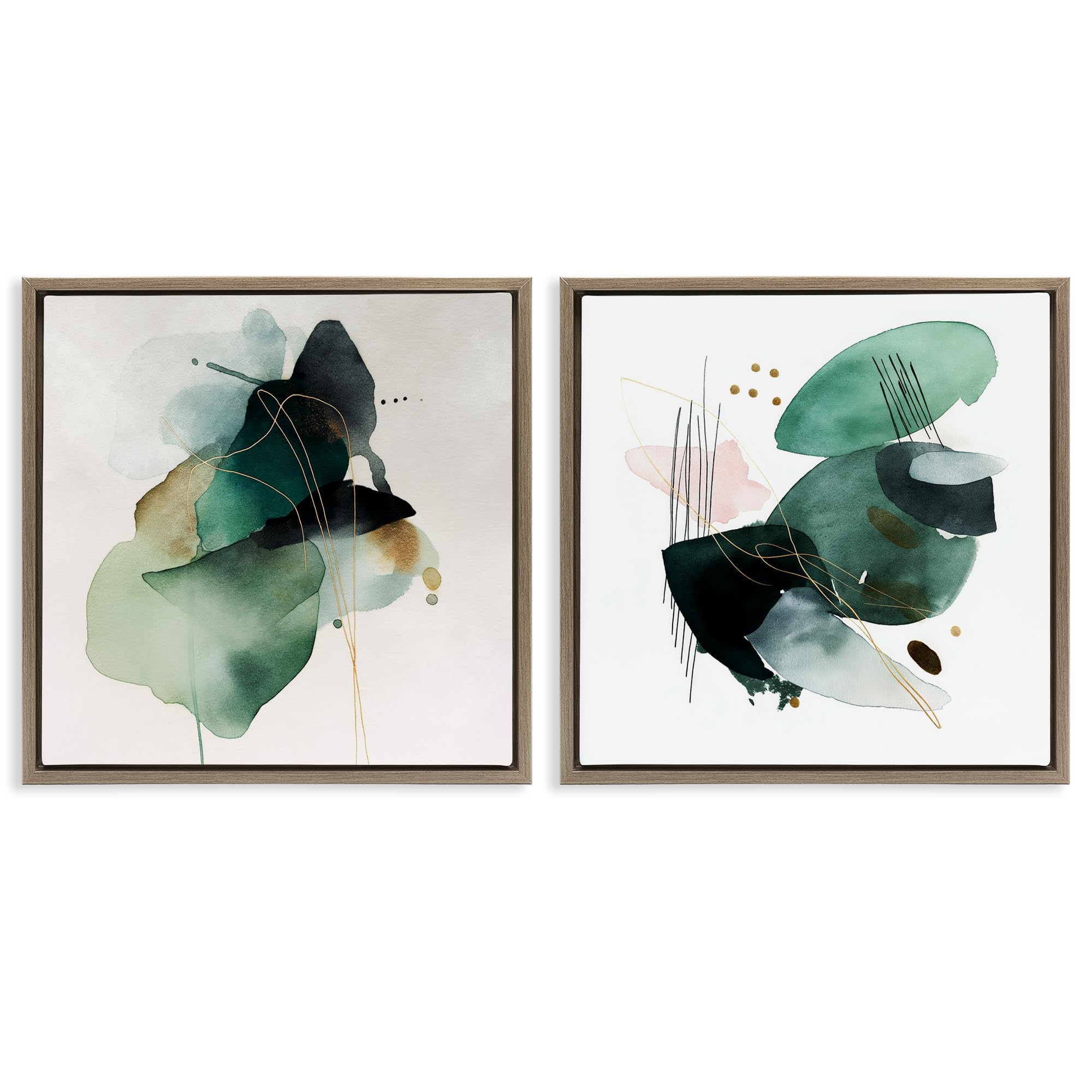 'Fluid Abstract Harmonies'| 2pc Floating Frame Art Set 2